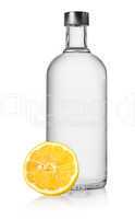 Vodka and lemon isolated