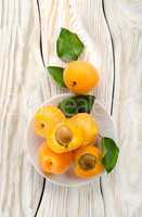 Apricots on the plate