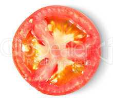 Half a tomato isolated over white