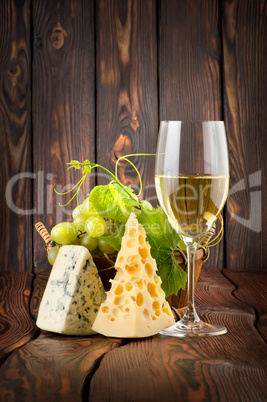 Wineglass and cheese