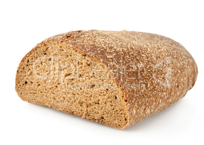 Black rye bread isolated