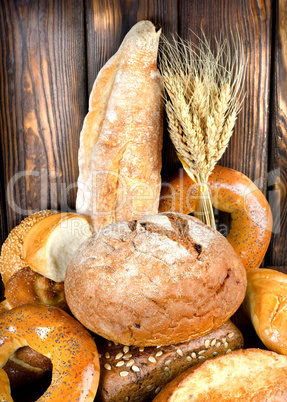 Bread on a wooden table