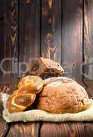 Bread on wooden boards