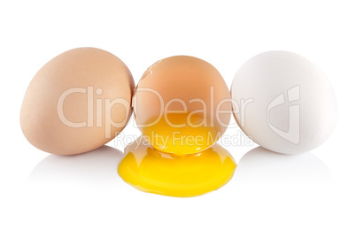 Eggs and yellow yolk