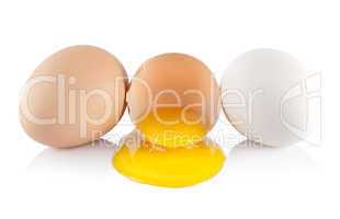 Eggs and yellow yolk