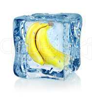 Ice cube and banana