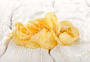 Potato chips on a table