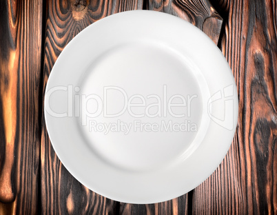 Plate on a wooden table