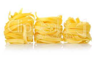Three pastas tagliatelle