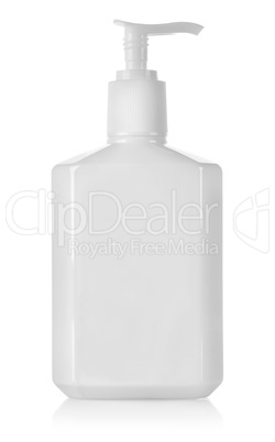 White container with spray