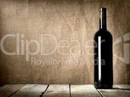Black bottle of wine