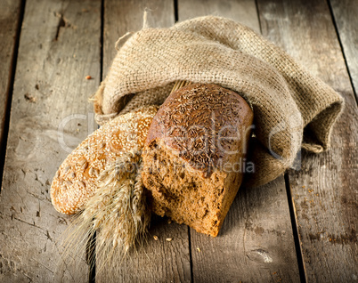 Black bread on a table