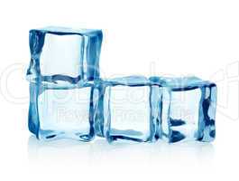Group ice cubes isolated