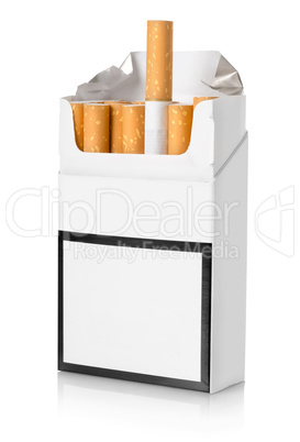 Pack of cigarettes isolated