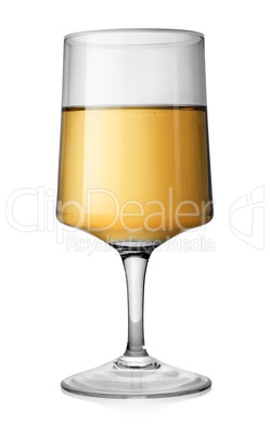 Rectangular glass of white wine