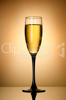 Wineglass  over gold background