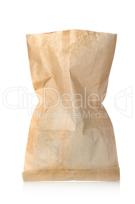Empty paper bag isolated
