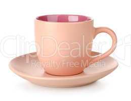 Pink cup and saucer