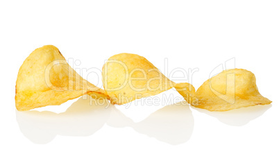 Three potato chips