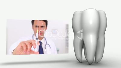 Montage of dental workers on white background