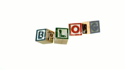 Blocks spelling Blog falling over