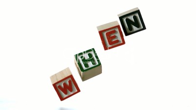 When spelled out in letter blocks falling down