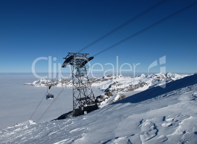 High above the fog, Cable car on the Titlis