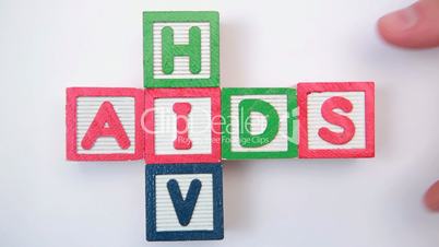 HIV and aids spelled out in blocks