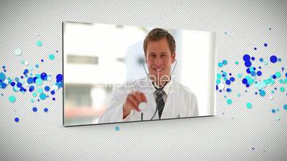 Montage of medical clips with white human figure