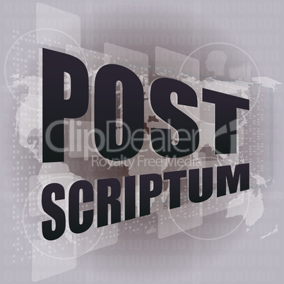 Pixeled financial background on digital screen - post scriptum