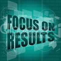 Life style concept: words focus on results on digital touch screen