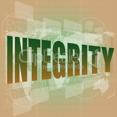 business concept: word integrity on digital background