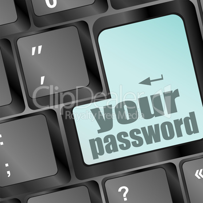 your password button on keyboard - security concept