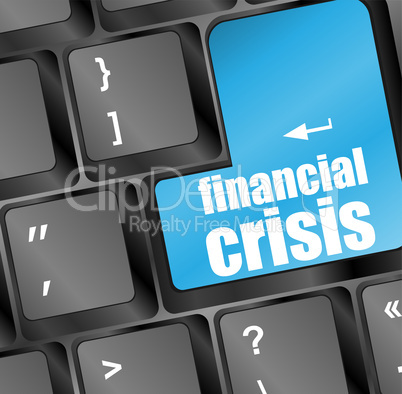 financial crisis key showing business insurance concept