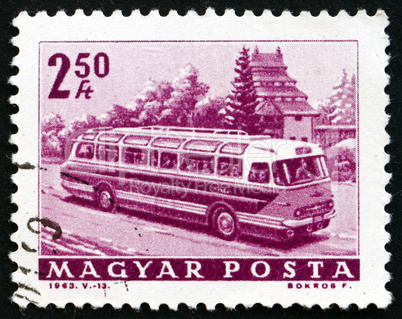 Postage stamp Hungary 1963 Tourist Bus