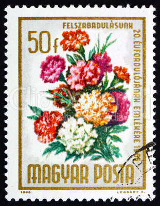 Postage stamp Hungary 1965 Bouquet of Carnations, Flowers