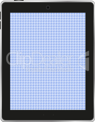 Digital tablet with abstract blue screen