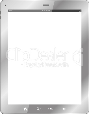 white tablet pc on white background