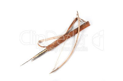 Old decorative bow, quiver and arrow