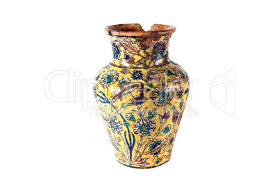 Enamelled Clay Vase