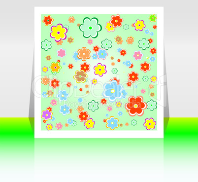 Abstract flyer or cover design with spring flowers