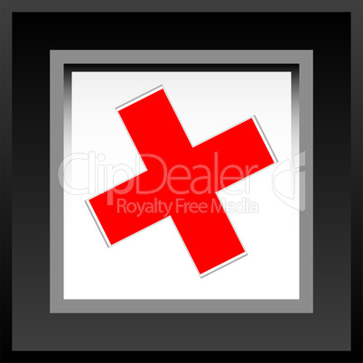 frame with red check mark or tick