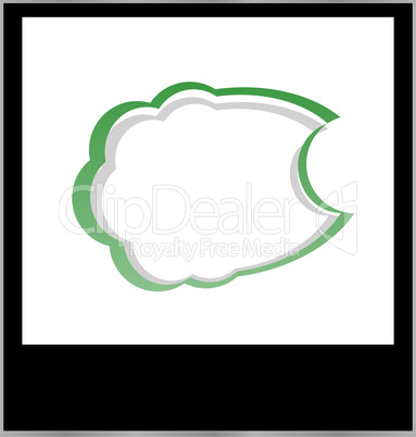 polaroid photo frame with cloud isolated on white background