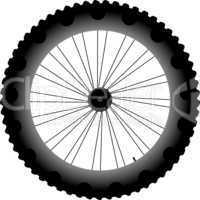 bike wheel with tire and spokes isolated on white background. vector