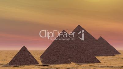 Pyramids in Egypt - 3D render