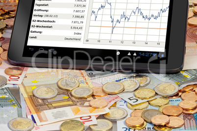 Aktienkurs auf Tabelt PC - Stock index on Tablet PC