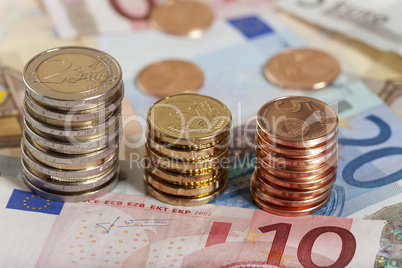 Nahaufnahme von Eurogeld  - Close-up of Euro money