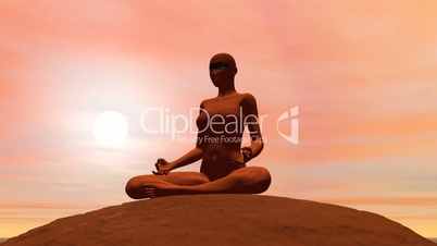 Meditation pose - 3D render