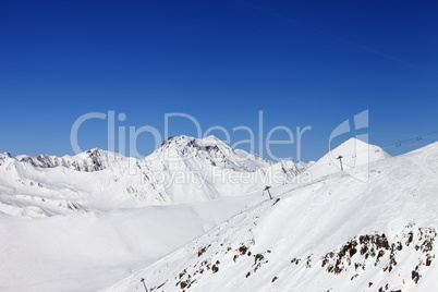 Ropeway on ski resort