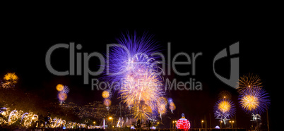 Multicolor Firework in a night sky